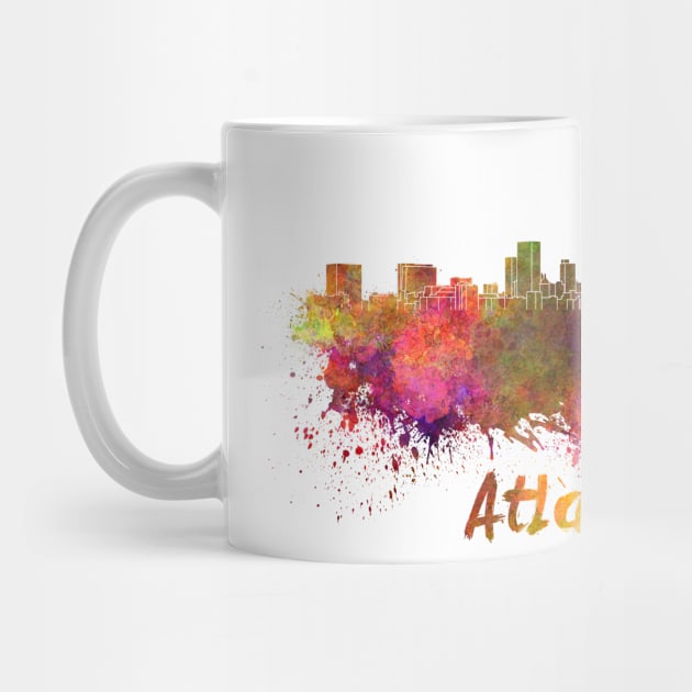 Atlanta skyline in watercolor by PaulrommerArt